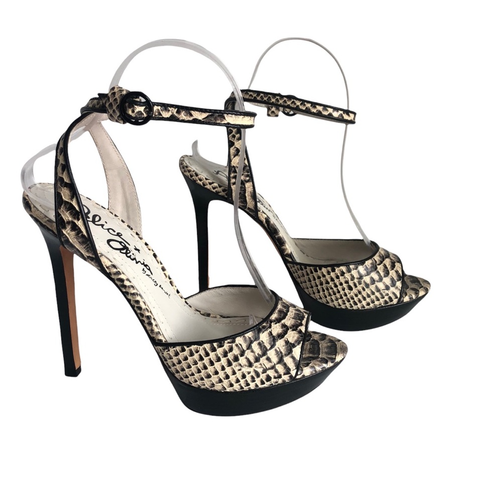Alice + Olivia by Stacey Bendet Snake Embossed Platform Heels